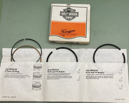 NEW GENUINE HARLEY DAVIDSON 22266-86 BOM RING SET STD