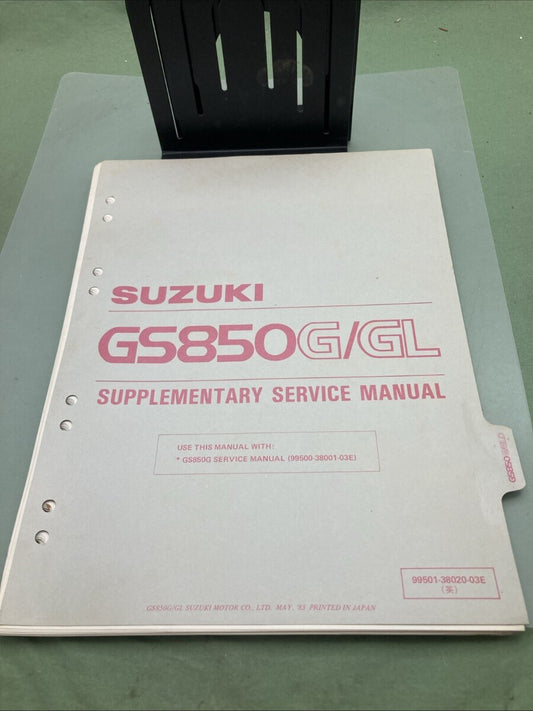 GENUINE SUZUKI 99501-38020-03E GS850G/GL SUPPLEMENTARY SERVICE MANUAL 1983