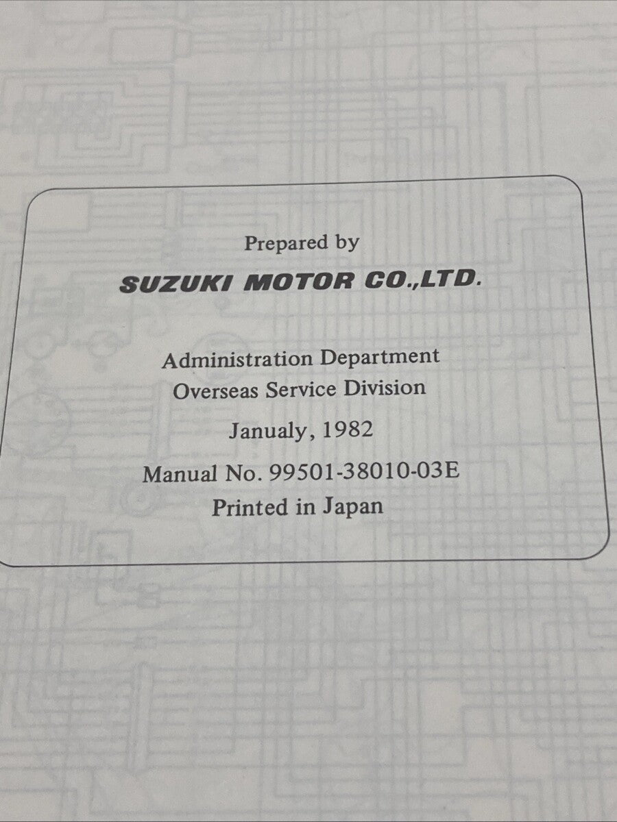 GENUINE SUZUKI 99501-38010-03E GS850G SUPPLEMENTARY SERVICE MANUAL 1982