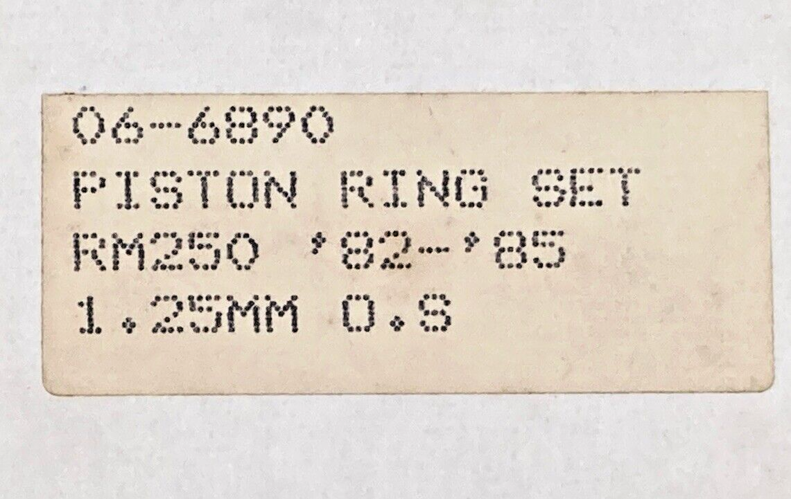 NEW REPLACES SUZUKI 06-6890 PISTON RING SET, RM250 '82-'85, 1.25MM