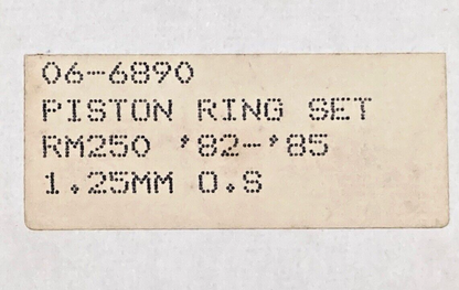 NEW REPLACES SUZUKI 06-6890 PISTON RING SET, RM250 '82-'85, 1.25MM