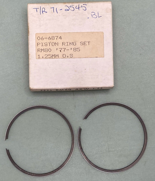NEW REPLACES SUZUKI 06-6874 PISTON RING SET, RM80 '77-'85, 1.25MM