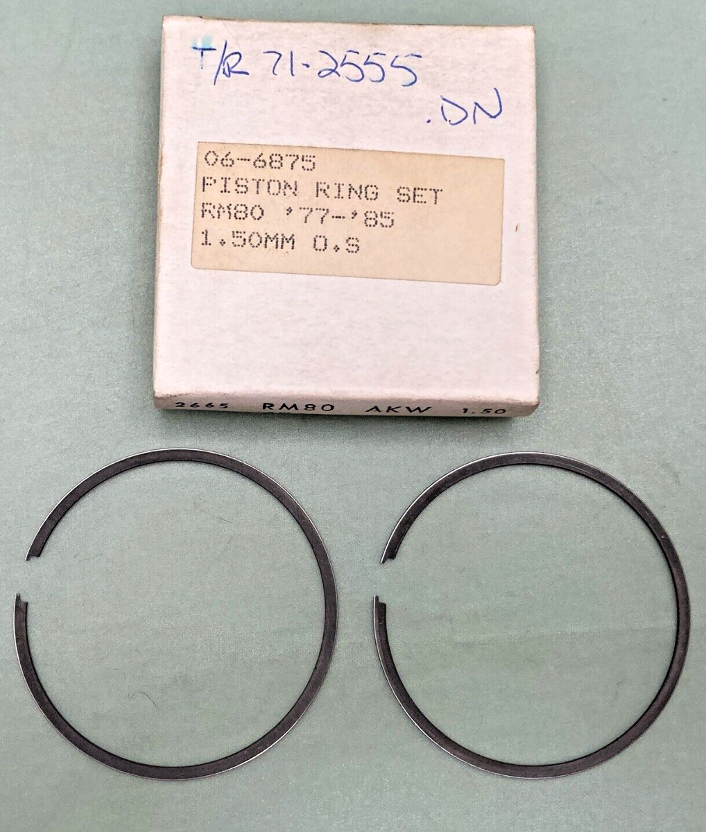NEW REPLACES SUZUKI 06-6875 PISTON RING SET, RM80 '77-'85, 1.50MM