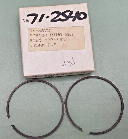 NEW REPLACES SUZUKI 06-6872 PISTON RING SET, RM80 '77-'85, .75MM
