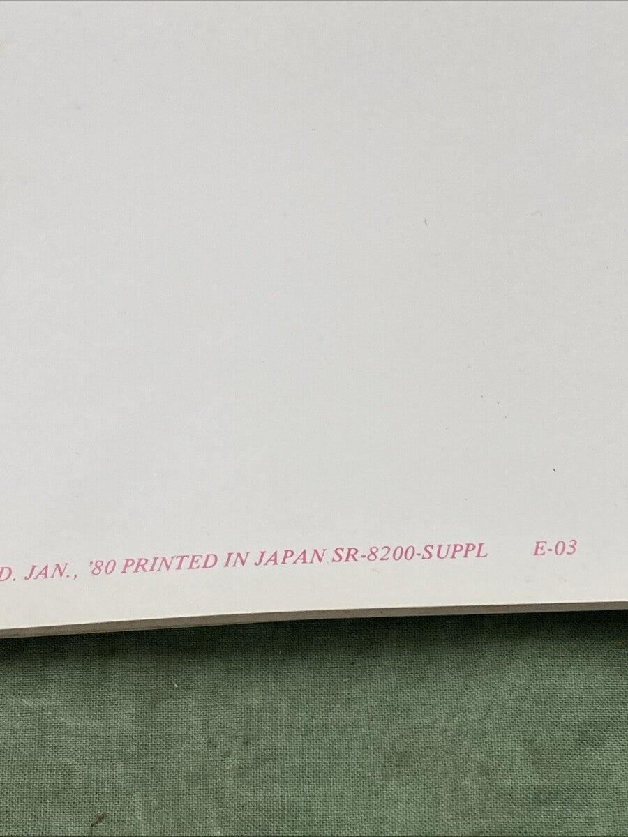GENUINE SUZUKI 8200-SUPPL E-03 GS850G/GL NEW MODEL TECHNICAL BULLETIN 1980