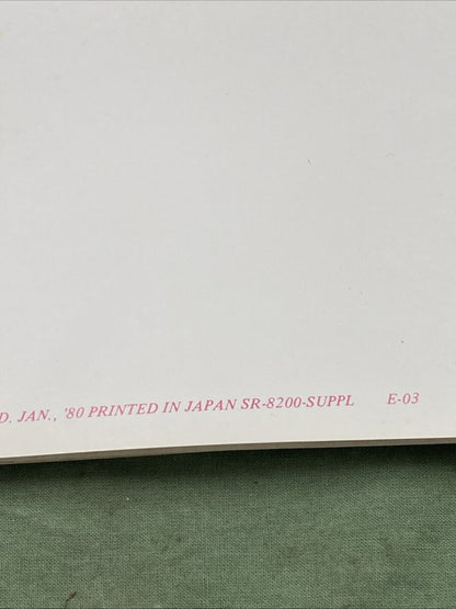GENUINE SUZUKI 8200-SUPPL E-03 GS850G/GL NEW MODEL TECHNICAL BULLETIN 1980