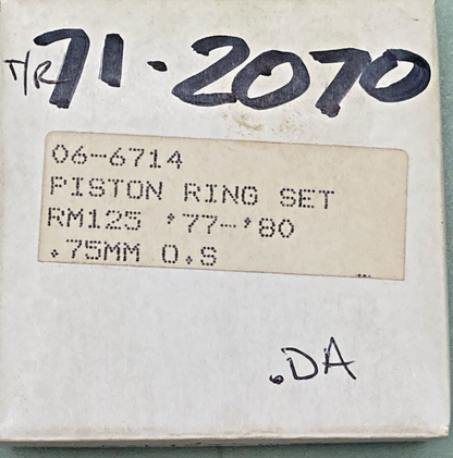 NEW REPLACES SUZUKI 06-6714 PISTON RING SET, RM125 '77-'80, .75MM