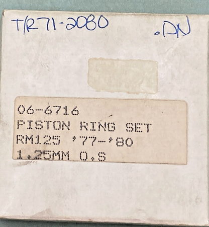 NEW REPLACES SUZUKI 06-6716 PISTON RING SET, RM125 '77-'80, 1.25MM