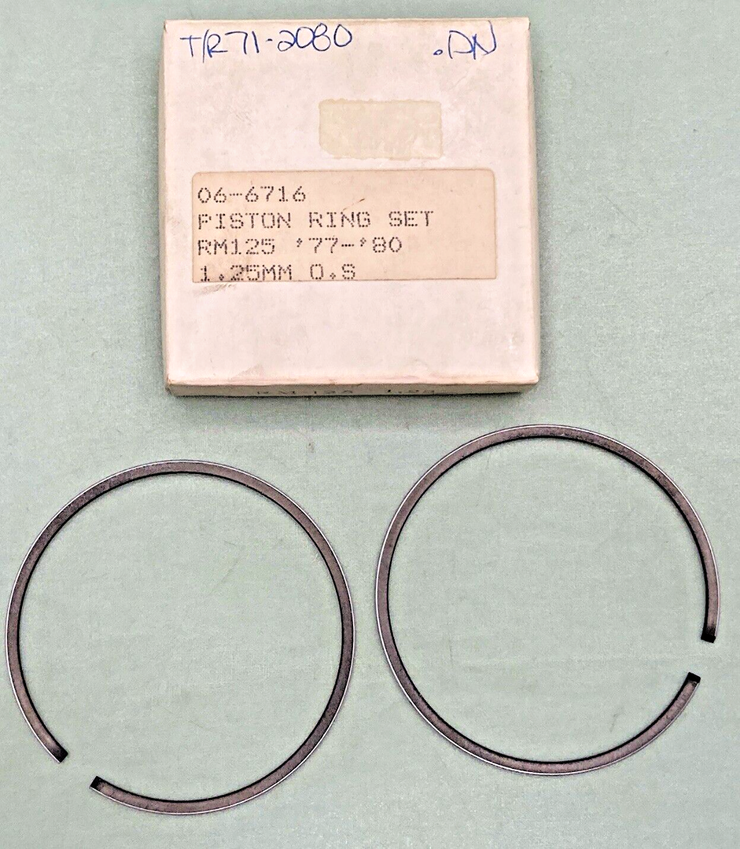 NEW REPLACES SUZUKI 06-6716 PISTON RING SET, RM125 '77-'80, 1.25MM