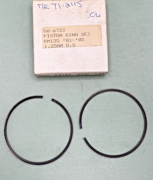 NEW REPLACES SUZUKI 06-6723 PISTON RING SET, RM125 '81-'85, 1.25MM