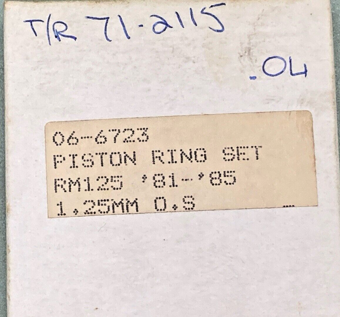 NEW REPLACES SUZUKI 06-6723 PISTON RING SET, RM125 '81-'85, 1.25MM