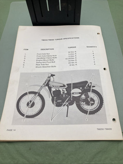 GENUINE SUZUKI TM250 CHAMPION/ TM400 CYCLONE ASSEMBLY AND PRE-DELIVERY SERVICE