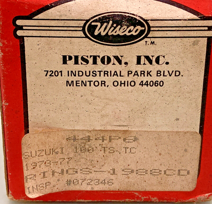 NEW GENUINE WISECO 444P6 HI-PERFORMANCE FORGED PISTON, SUZUKI