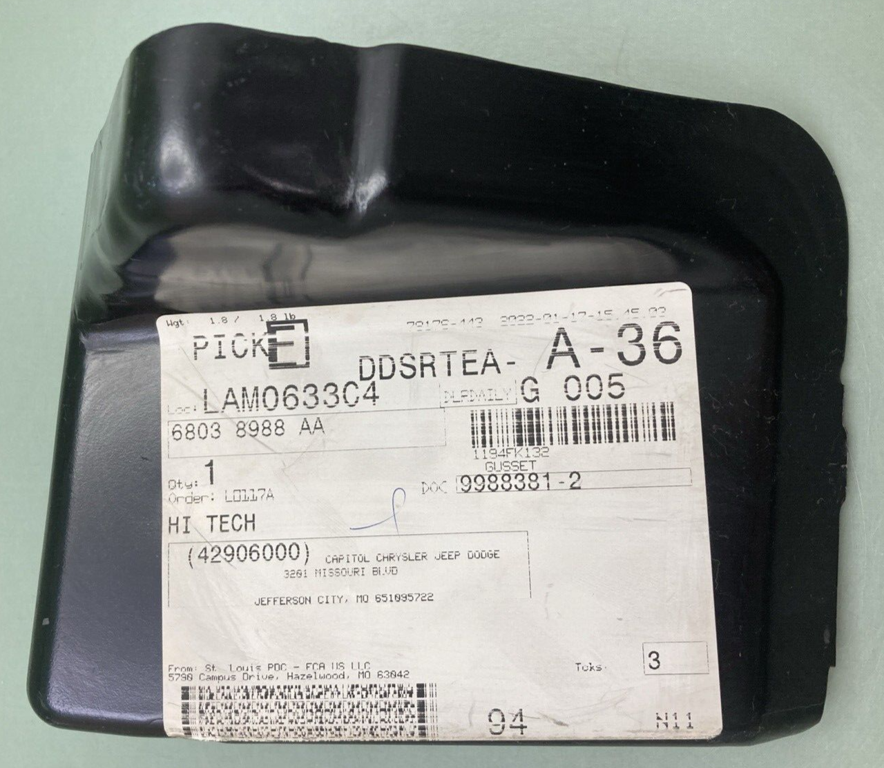 NEW GENUINE MOPAR 68038988AA GUSSET REAR RAIL OUTER 2011-2021