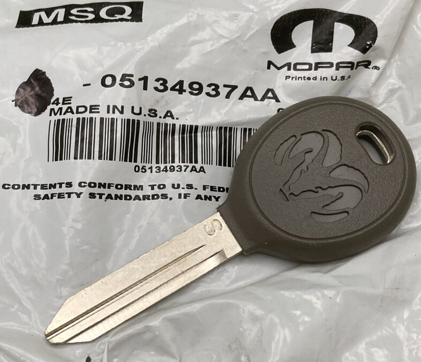 NEW GENUINE MOPAR 05134937AA Blank Key 2004-2012