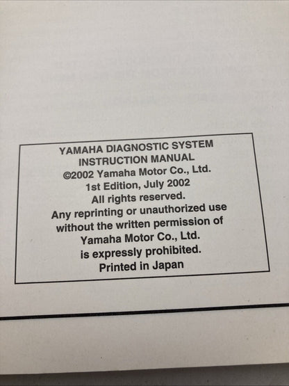 GENUINE YAMAHA 60V-2819U-10 DIAGNOSTIC SYSTEM INSTRUCTION MANUAL 2002