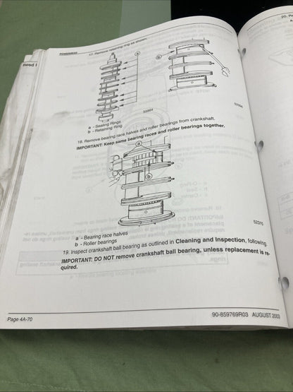GENUINE MERCURY 90-859769R03 200/225 OPTIMAX SERVICE MANUAL 2003