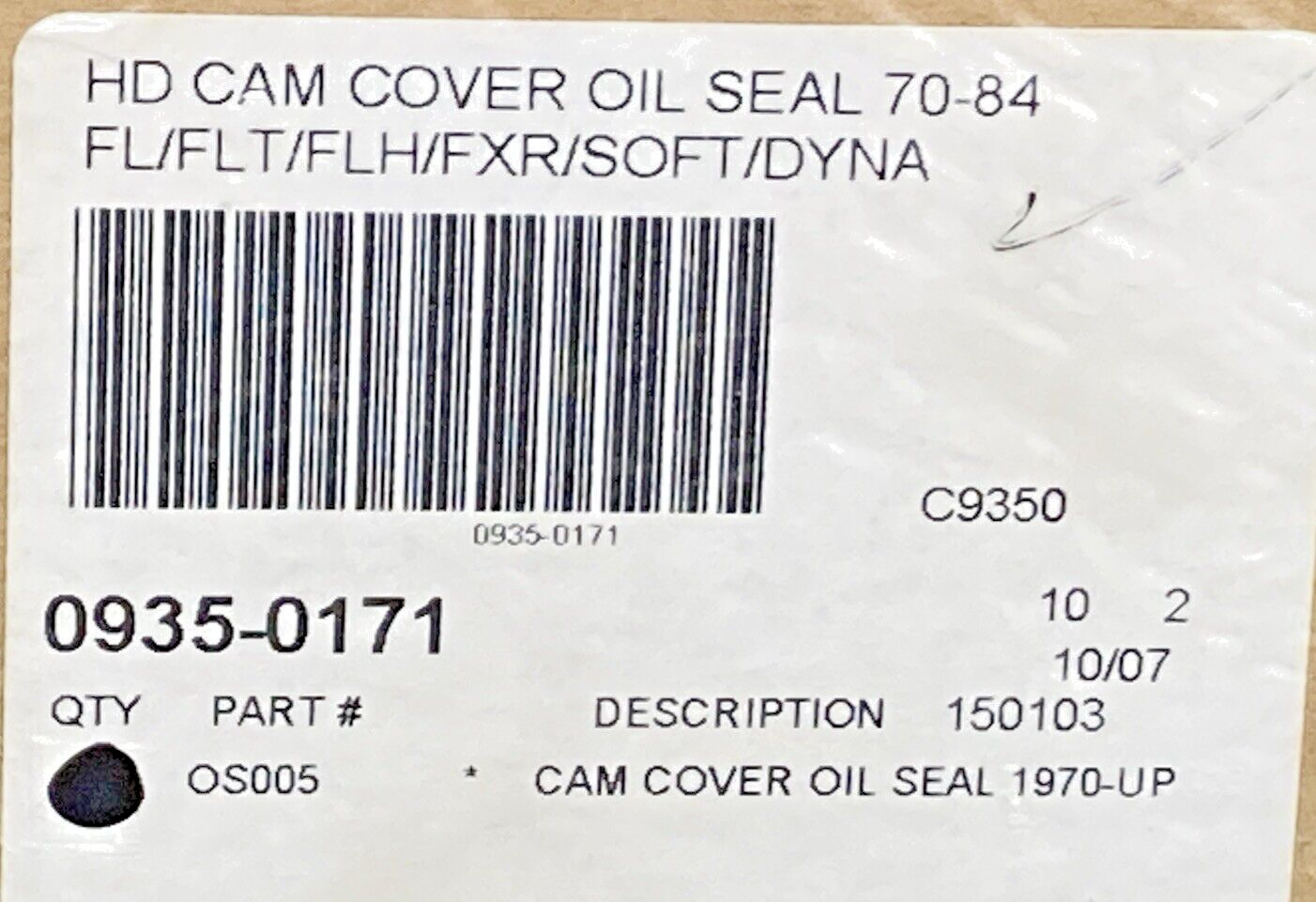 NEW COMETIC GASKET 0935-0171 HD CAM  COVERR OIL SEAL