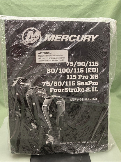 NEW GENUINE MERCURY 90-8M0109954 75/80/90/100/115/115 PRO XS SERVICE MANUAL 2016