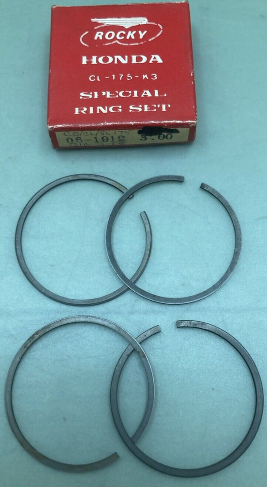 NEW GENUINE ROCKY 06-1912 PISTON RING SET 3.00 FITS HONDA CL175 K3