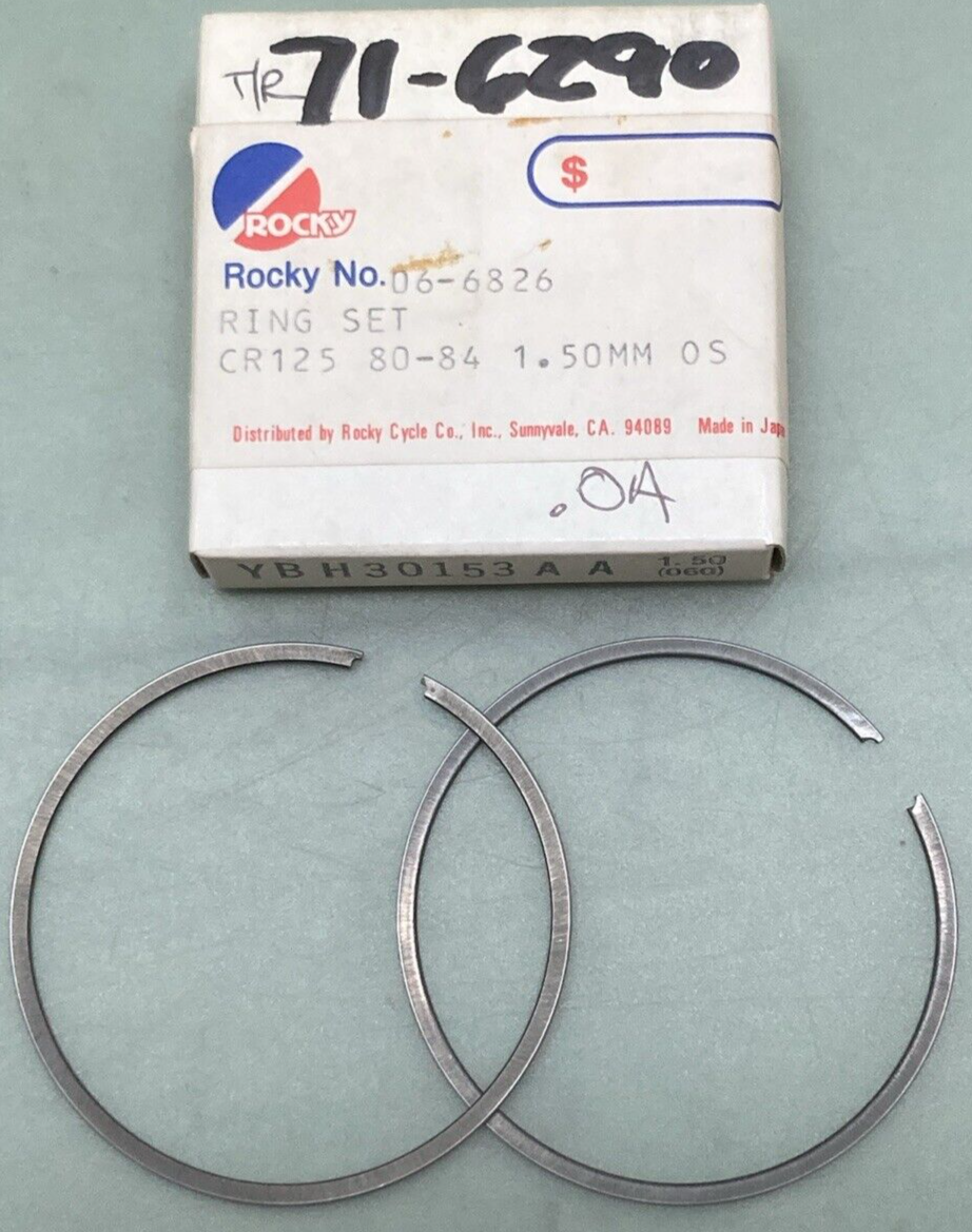 NEW GENUINE ROCKY 06-6826 PISTON RING SET 1.50MM O/S FITS '80-'84 HONDA CR125