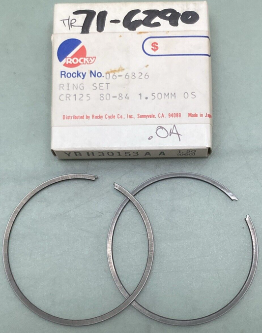 NEW GENUINE ROCKY 06-6826 PISTON RING SET 1.50MM O/S FITS '80-'84 HONDA CR125