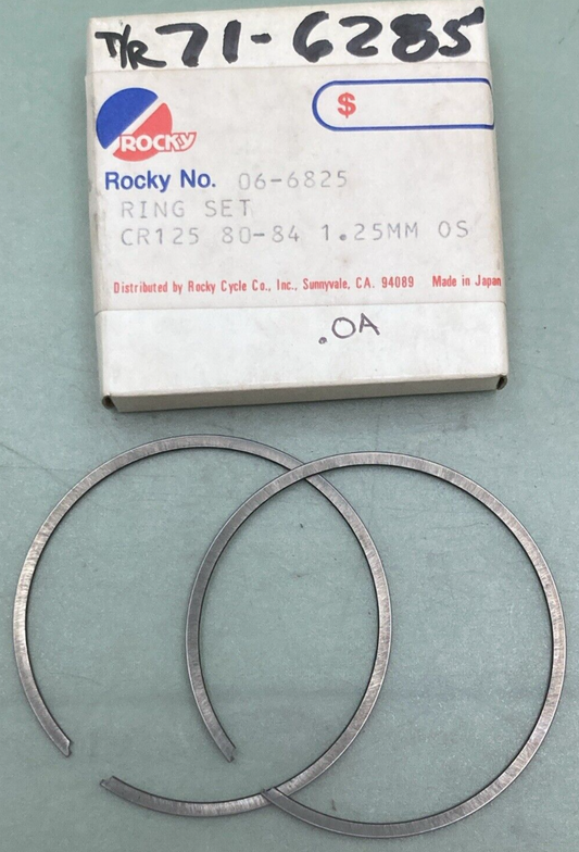 NEW GENUINE ROCKY 06-6825 PISTON RING SET 1.25MM O/S FITS '80-'84 HONDA CR125