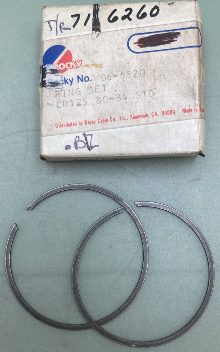 NEW GENUINE ROCKY 06-6820 PISTON RING SET STD FITS '80-'84 HONDA CR125