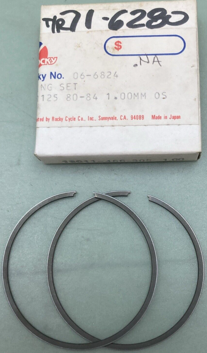NEW GENUINE ROCKY 06-6824 PISTON RING SET 1.00MM O/S FITS '80-'84 HONDA CR125