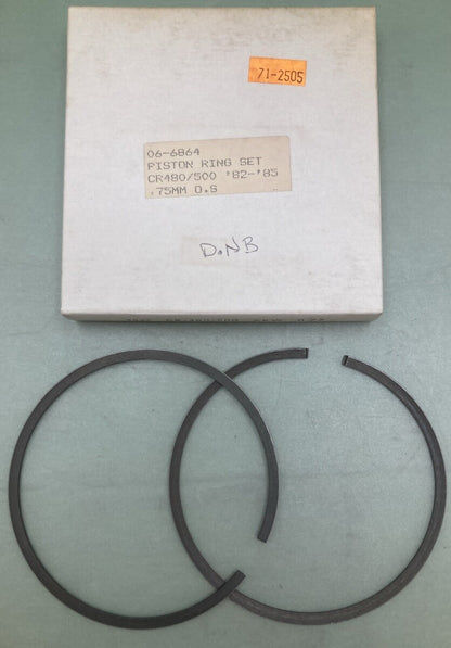 NEW REPLACES HONDA 06-6864 PISTON RING SET 0.75MM OS FITS '82-'85 CR480/500