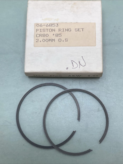 NEW REPLACES HONDA 06-6853 PISTON RING SET 2.00MM OS FITS '85 CR80