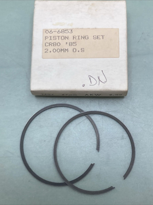 NEW REPLACES HONDA 06-6853 PISTON RING SET 2.00MM OS FITS '85 CR80