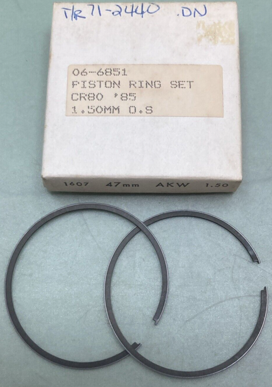NEW REPLACES HONDA 06-6851 PISTON RING SET 1.50MM OS FITS '85 CR80