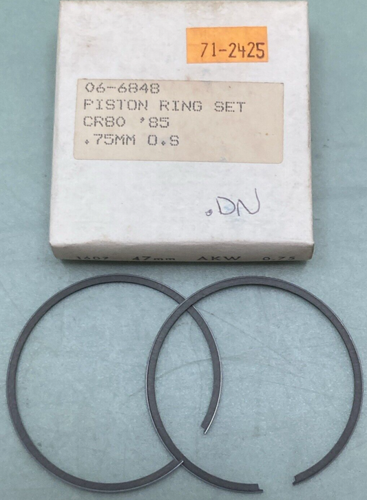 NEW REPLACES HONDA 06-6848 PISTON RING SET .75MM OS FITS '85 CR80