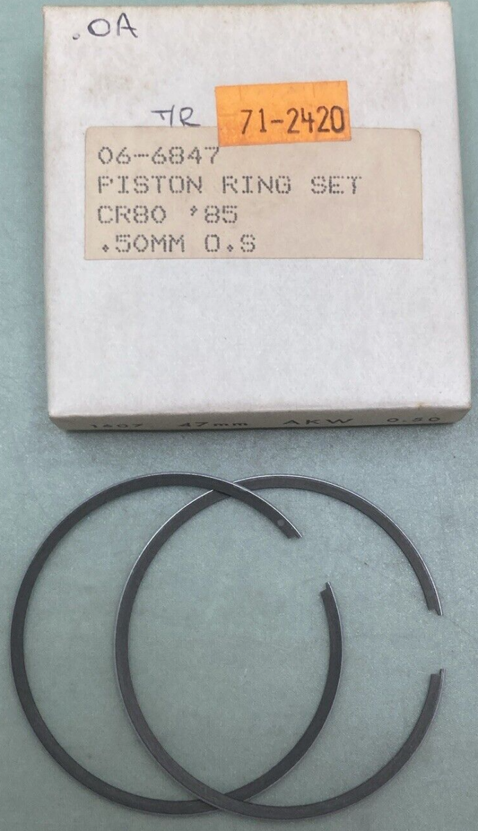 NEW REPLACES HONDA 06-6847 PISTON RING SET .50MM OS FITS '85 CR80