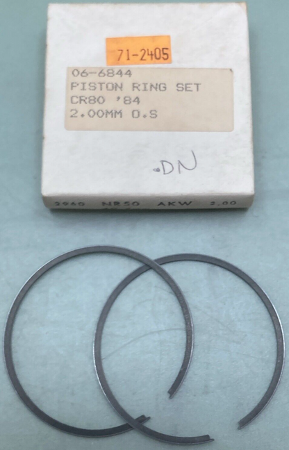 NEW REPLACES HONDA 06-6844 PISTON RING SET 2.00MM OS FITS '84 CR80