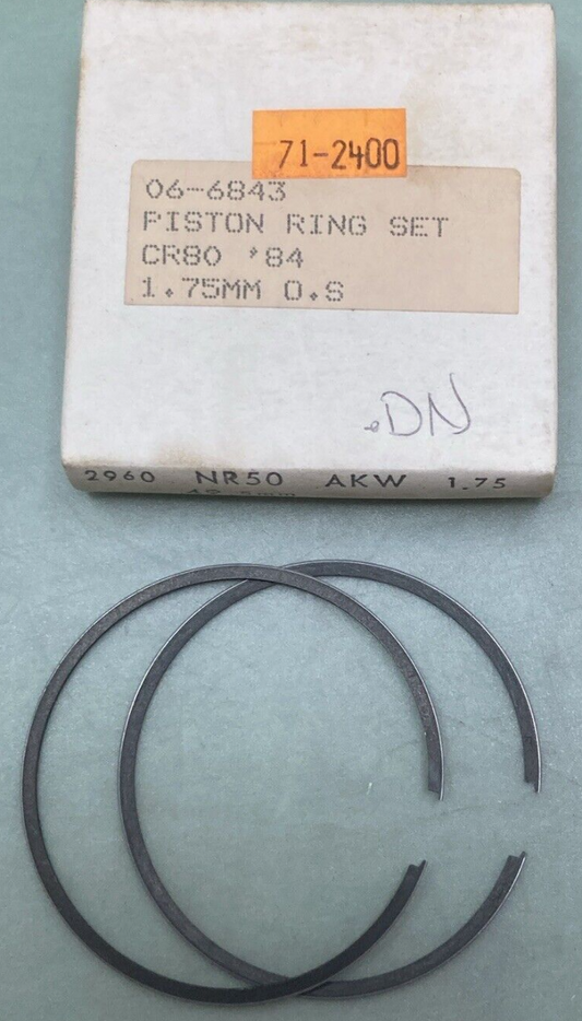 NEW REPLACES HONDA 06-6843 PISTON RING SET 1.75MM OS FITS '84 CR80