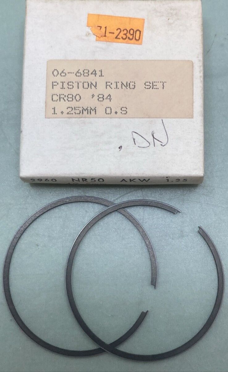 NEW REPLACES HONDA 06-6841 PISTON RING SET 1.25MM OS FITS '84 CR80