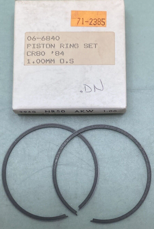 NEW REPLACES HONDA 06-6840 PISTON RING SET 1.00MM OS FITS '84 CR80