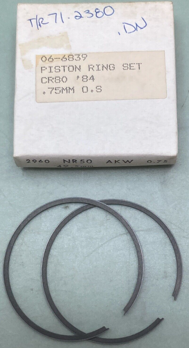 NEW REPLACES HONDA 06-6839 PISTON RING SET 0.75MM OS FITS '84 CR80