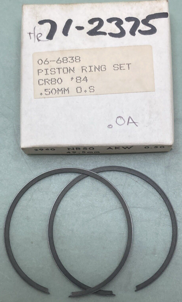 NEW REPLACES HONDA 06-6838 PISTON RING SET 0.50MM OS FITS '84 CR80