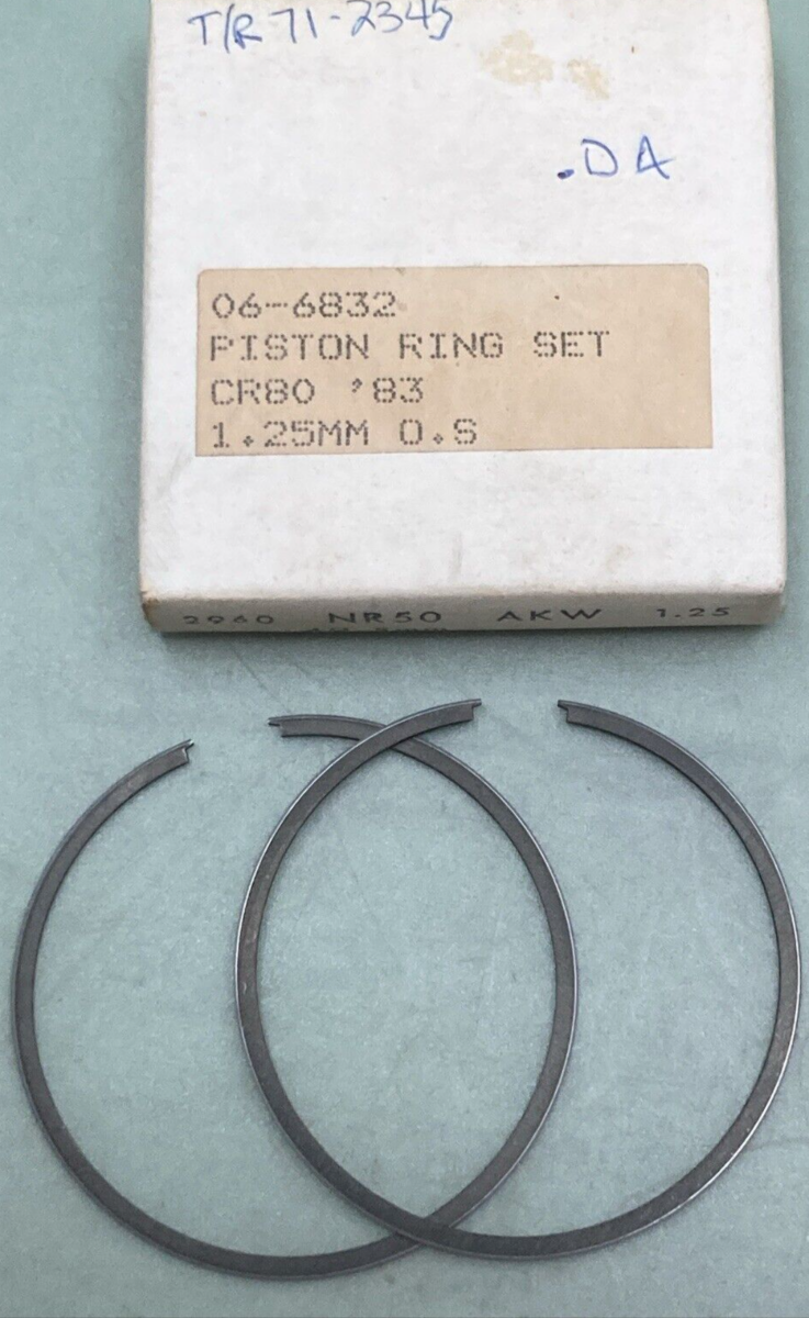 NEW REPLACES HONDA 06-6832 PISTON RING SET 1.25MM OS FITS '83 CR80