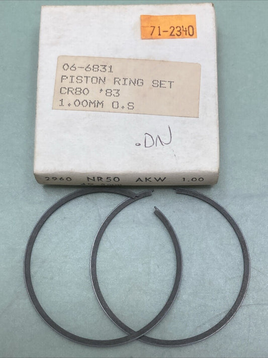 NEW REPLACES HONDA 06-6831 PISTON RING SET 1.00MM OS FITS '83 CR80