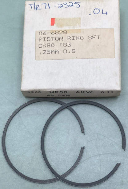NEW REPLACES HONDA 06-6828 PISTON RING SET 0.25MM OS FITS '83 CR80