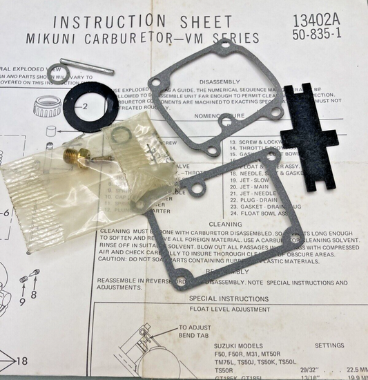 NEW GENUINE MIKUNI 13402A CARBERETOR TUNEUP KIT VM SERIES 50-835-1