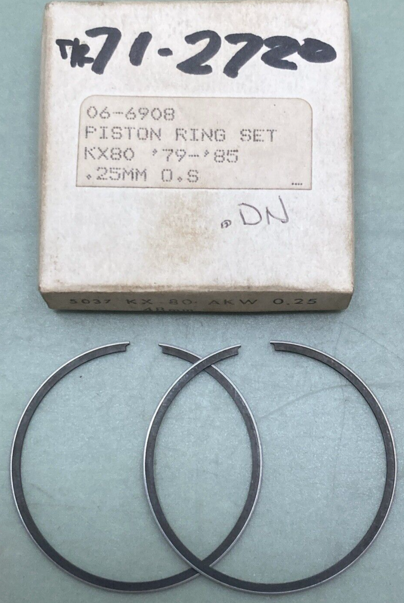 NEW REPLACES KAWASAKI 06-6908 PISTON RING SET 0.25MM O/S FITS '79-'85 KX80