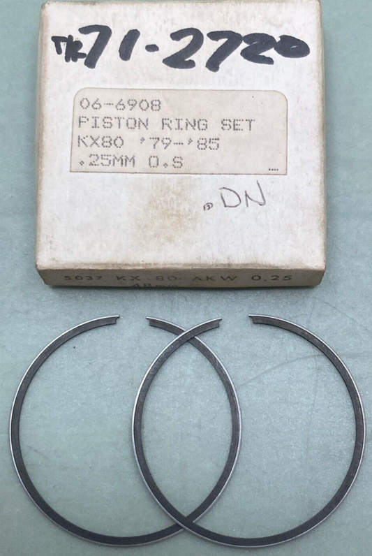 NEW REPLACES KAWASAKI 06-6908 PISTON RING SET 0.25MM O/S FITS '79-'85 KX80
