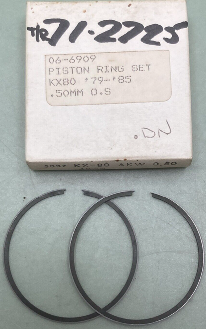 NEW REPLACES KAWASAKI 06-6909 PISTON RING SET 0.50MM O/S FITS '79-'85 KX80