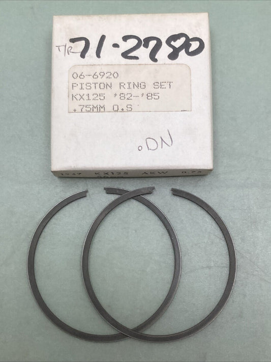 NEW REPLACES KAWASAKI 06-6920 PISTON RING SET 0.75MM O/S FITS '82-'85 KX125