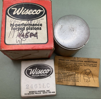 NEW WISECO 445P4 PISTON W/ CLIPS & 2461LC PISTON RINGS